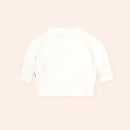 Huxbaby Peekaboo Hux Cardi – Almond Milk, 0-3M