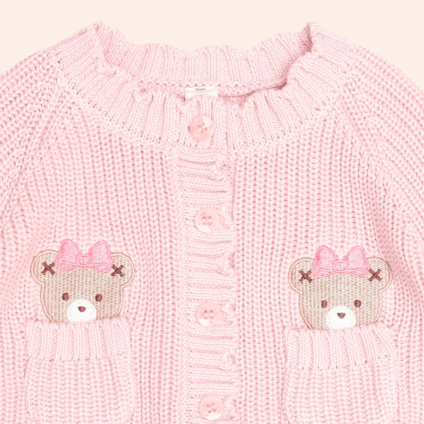 Huxbaby Baby Pink Fisherman Cardi, 0-3M