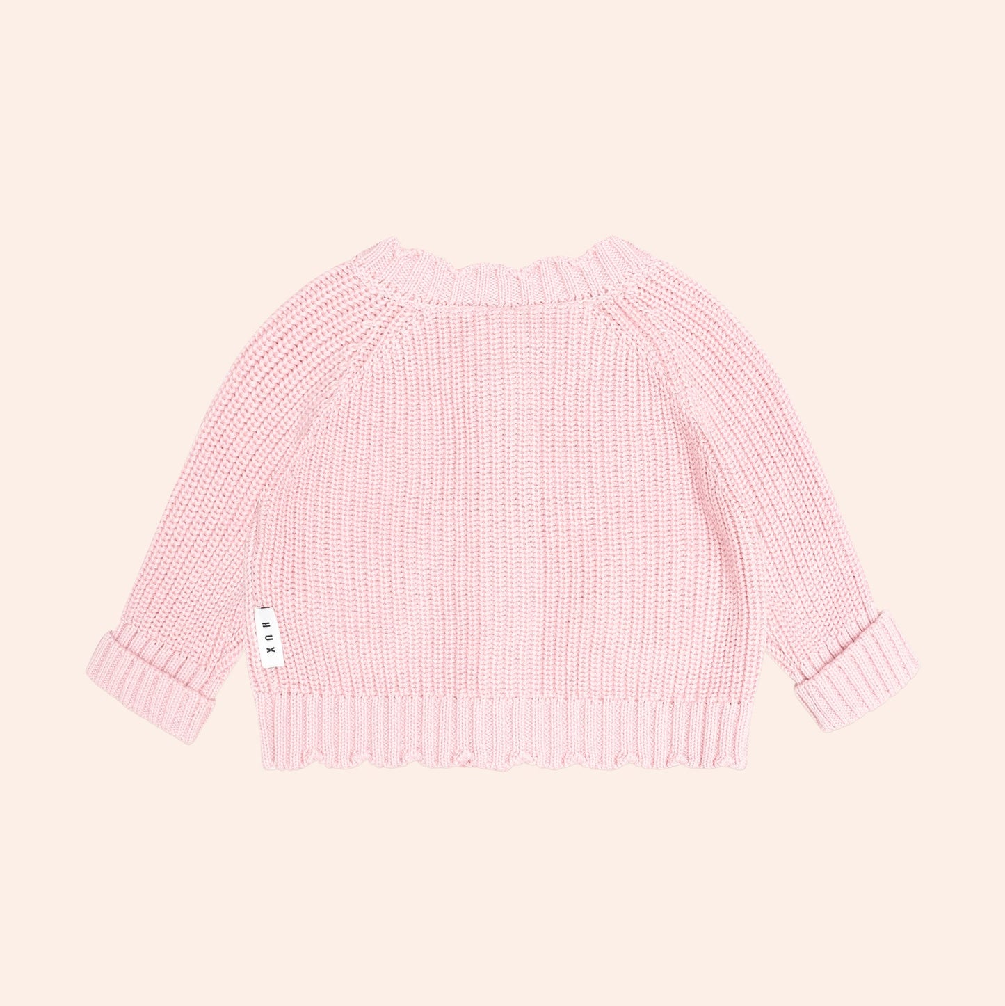 Huxbaby Baby Pink Fisherman Cardi, 0-3M