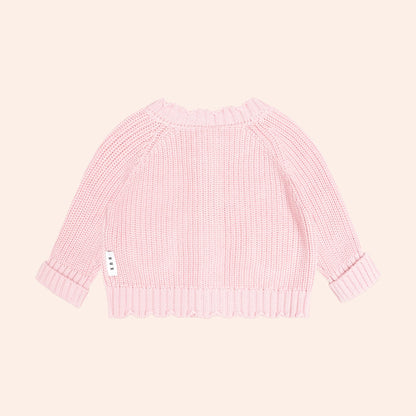 Huxbaby Baby Pink Fisherman Cardi, 0-3M