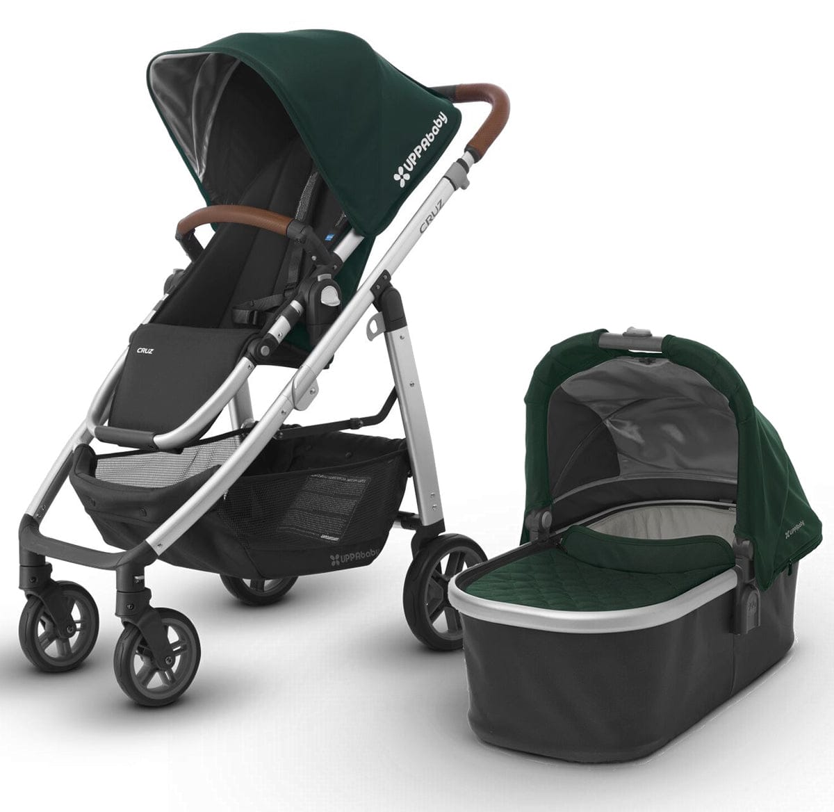 UPPAbaby 2017 CRUZ Stroller & Bassinet - Austin (Hunter/Silver/Leather)