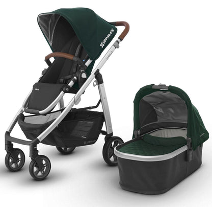 UPPAbaby 2017 CRUZ Stroller & Bassinet - Austin (Hunter/Silver/Leather)