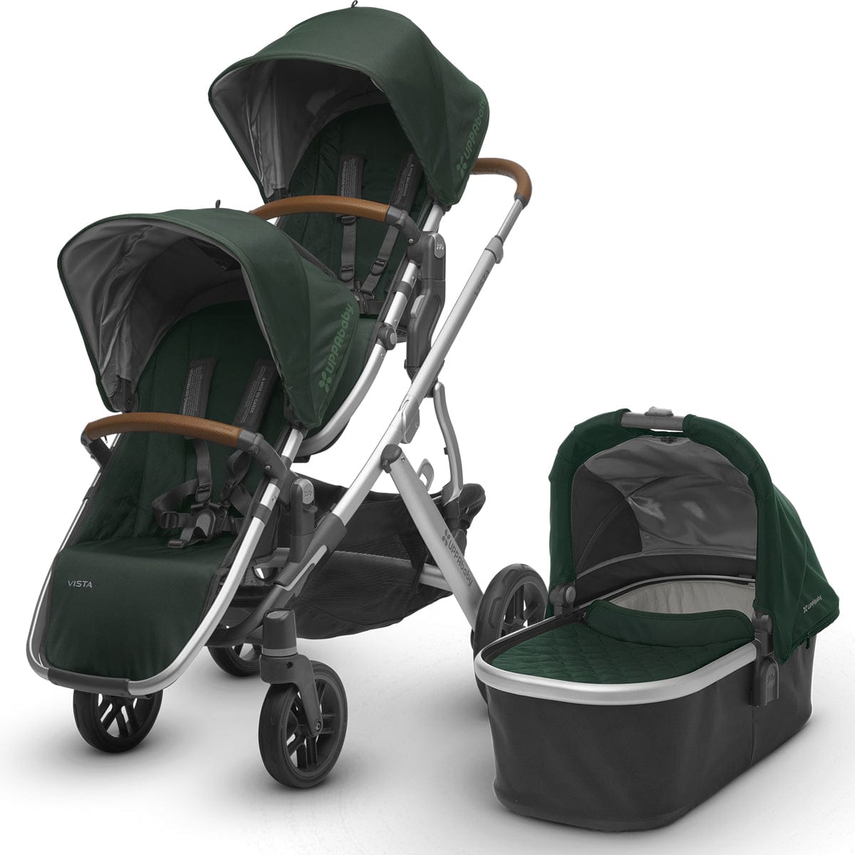 UPPAbaby 2017 Vista Double Stroller - Austin (Hunter/Silver/Leather)