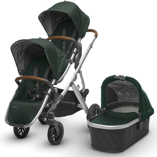 UPPAbaby 2017 Vista Double Stroller - Austin (Hunter/Silver/Leather)
