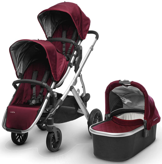 UPPAbaby 2017 Vista Double Stroller - Dennison (Bordeaux/Silver)