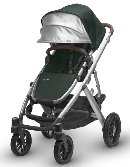UPPAbaby 2017 VISTA Stroller - Austin (Hunter/Silver/Leather)  - OPEN BOX RETURN - 0317-VIS-US-AST-OPEN-BOX