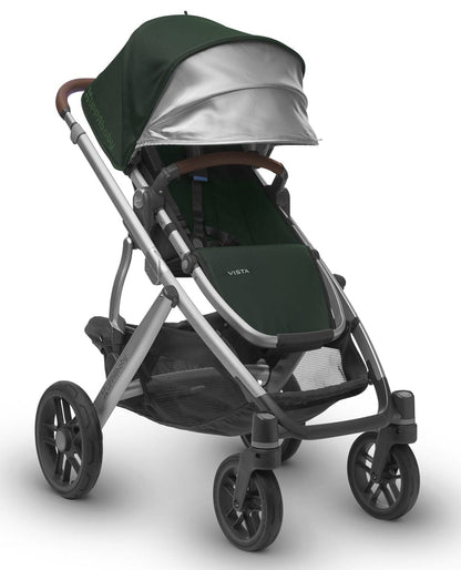 UPPAbaby 2017 VISTA Stroller - Austin (Hunter/Silver/Leather)  - OPEN BOX RETURN - 0317-VIS-US-AST-OPEN-BOX