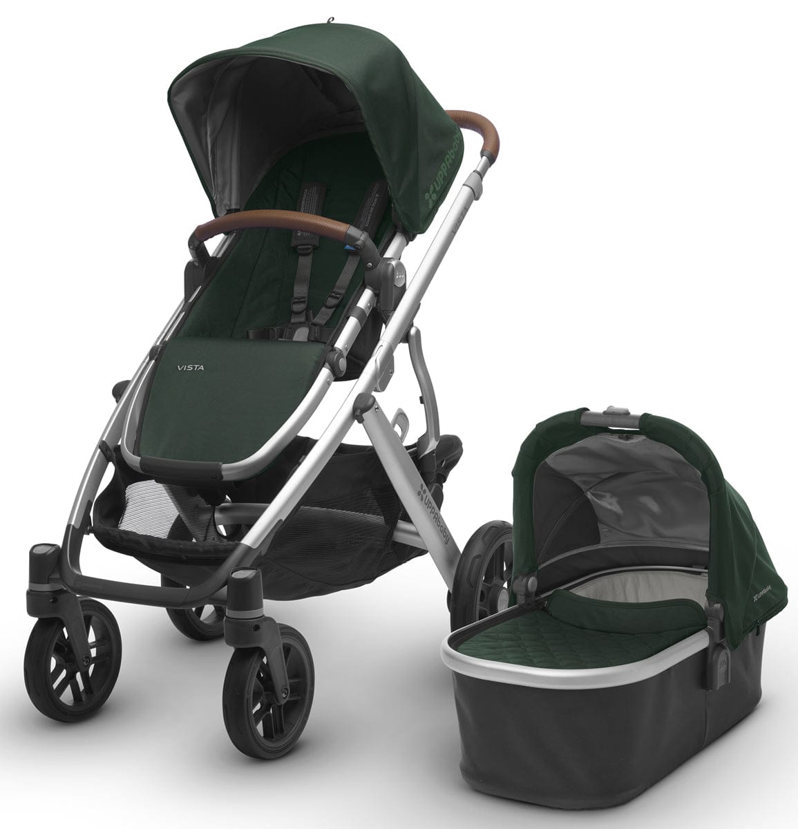 UPPAbaby 2017 VISTA Stroller - Austin (Hunter/Silver/Leather)  - OPEN BOX RETURN - 0317-VIS-US-AST-OPEN-BOX