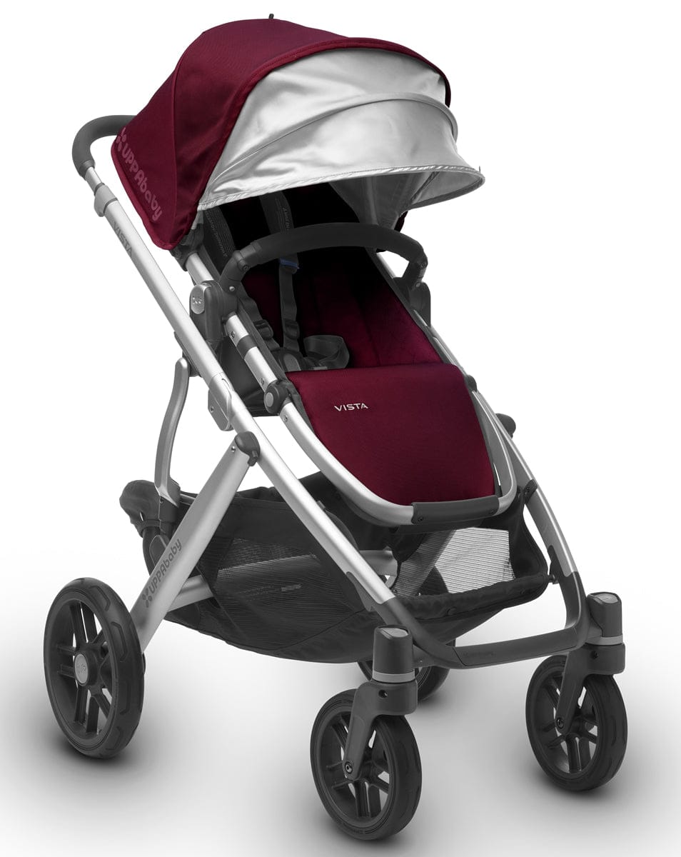 UPPAbaby 2017 VISTA Stroller - Dennison (Bordeaux/Silver)  - OPEN BOX RETURN - 0317-VIS-US-DNS