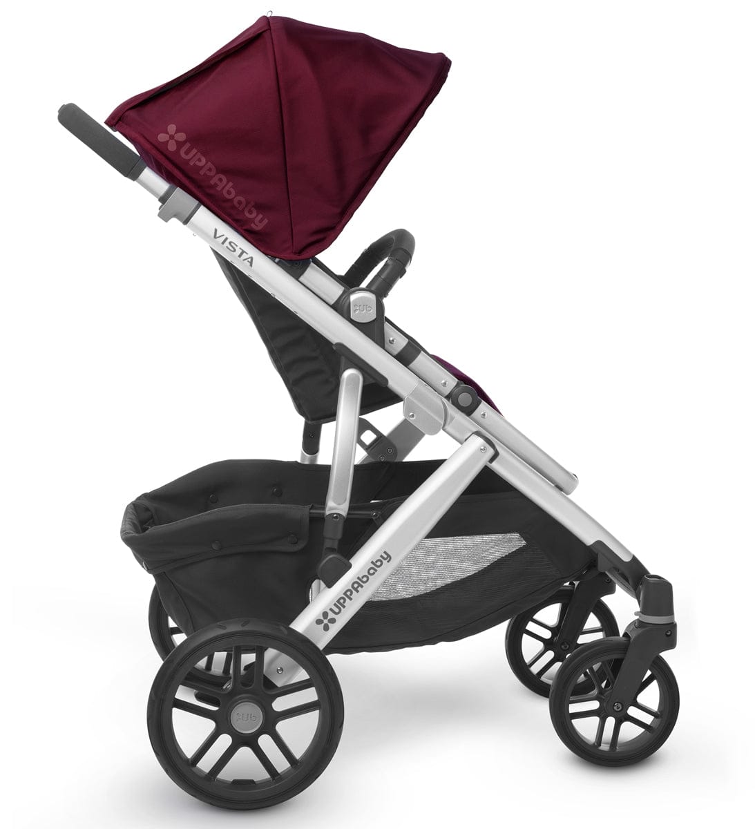 UPPAbaby 2017 VISTA Stroller - Dennison (Bordeaux/Silver)  - OPEN BOX RETURN - 0317-VIS-US-DNS