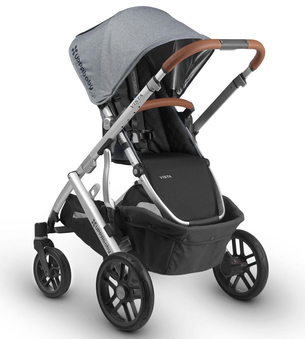 UPPAbaby 2018 / 2019 Vista Stroller - Gregory (Blue Melange/Silver/Saddle Leather) - 0318-VIS-US-GRG