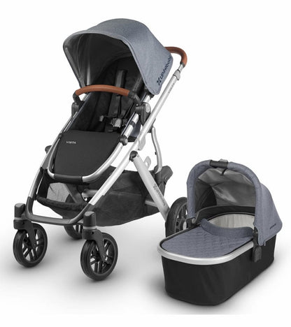 UPPAbaby 2018 / 2019 Vista Stroller - Gregory (Blue Melange/Silver/Saddle Leather) - OPEN BOX RETURN
