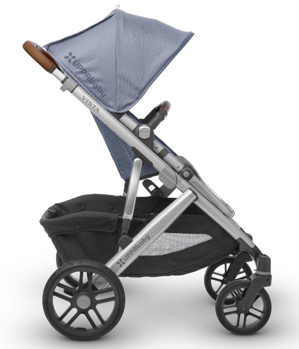 UPPAbaby 2018 / 2019 Vista Stroller - Henry (Blue Marl/Silver/Saddle Leather) - 0318-VIS-US-HEN