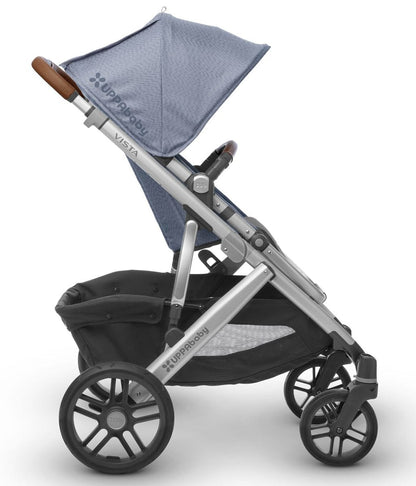 UPPAbaby 2018 / 2019 Vista Stroller - Henry (Blue Marl/Silver/Saddle Leather) - 0318-VIS-US-HEN