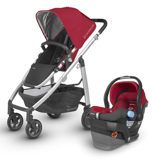 UPPAbaby 2018 Cruz + Mesa Travel System - Denny (Red/Silver/Black Leather)
