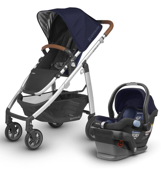 UPPAbaby 2018 Cruz + Mesa Travel System - Taylor (Indigo/Silver/Saddle Leather)