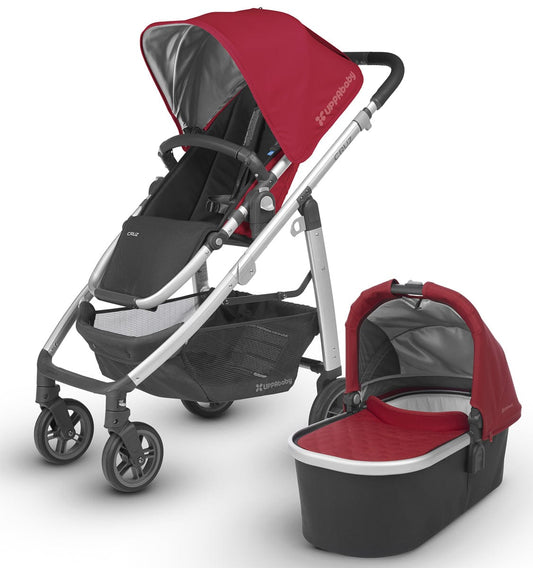 UPPAbaby 2018 Cruz Stroller & Bassinet - Denny (Red/Silver/Black Leather)