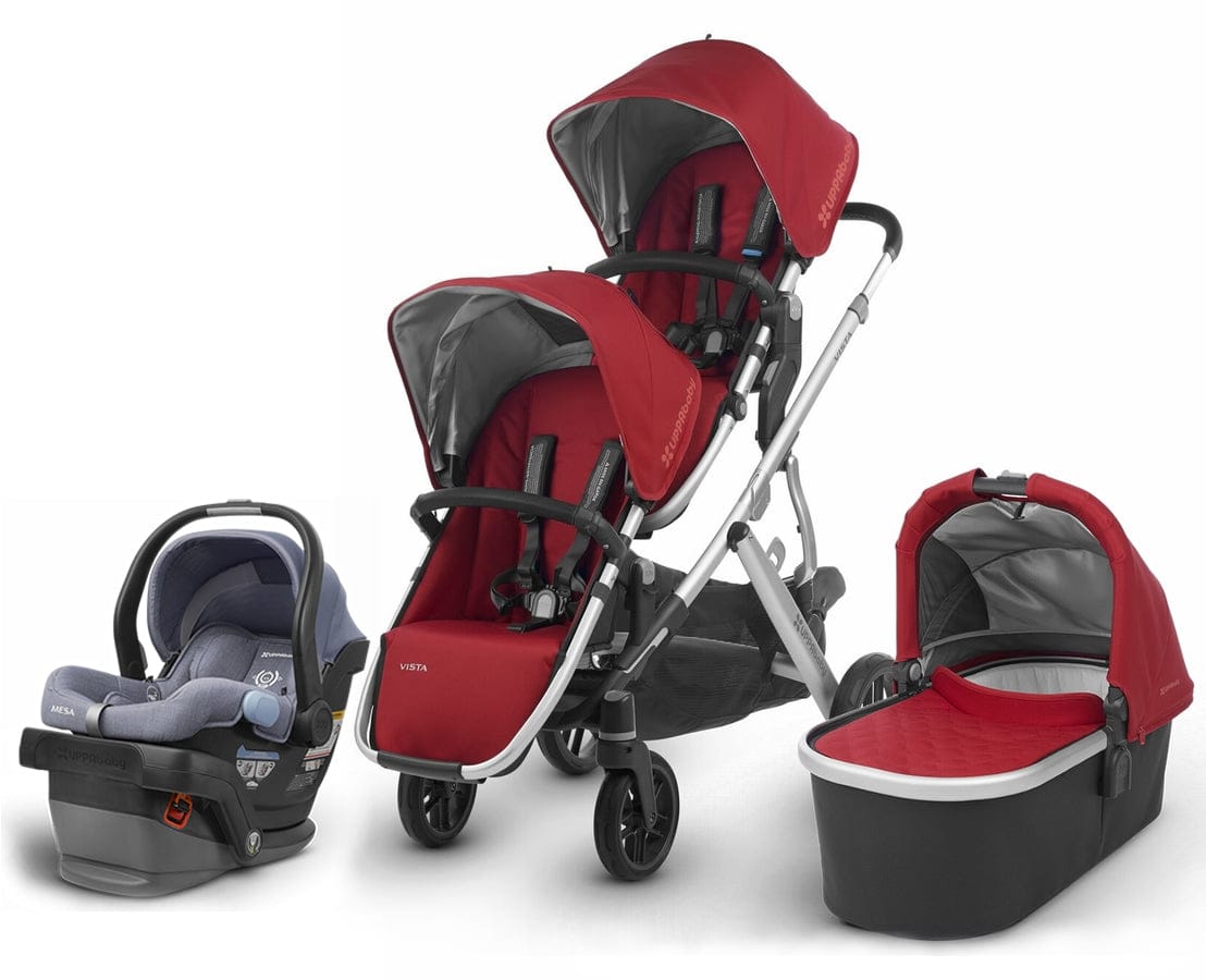 UPPAbaby 2018 Vista Double Stroller + Mesa Car Seat - Denny/Henry - DBLTRVL-0318-VIS-US-DNY-HEN