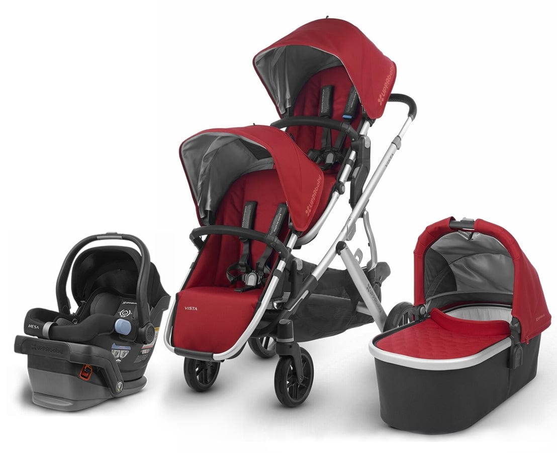 UPPAbaby 2018 Vista Double Stroller + Mesa Car Seat - Denny/Jake - DBLTRVL-0318-VIS-US-DNY-JKE