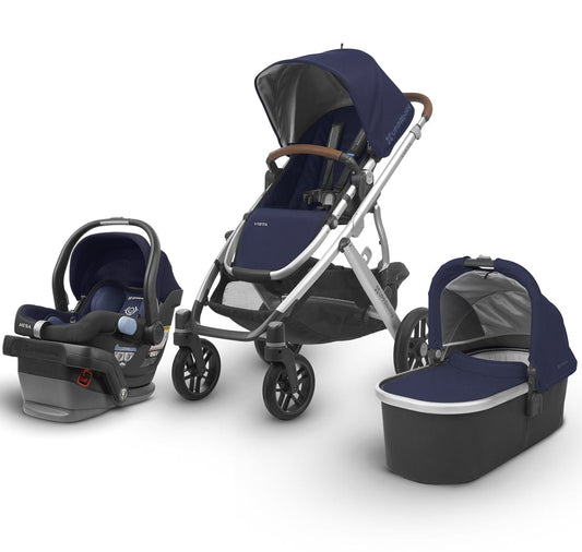 UPPAbaby 2018 Vista + Mesa Travel System - Taylor (Indigo/Silver/Saddle Leather)