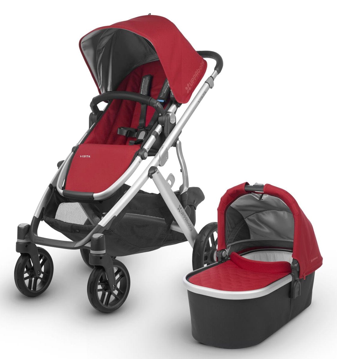 UPPAbaby 2018 / 2019 Vista Stroller - Denny (Red/Silver/Black Leather) OPEN BOX RETURN