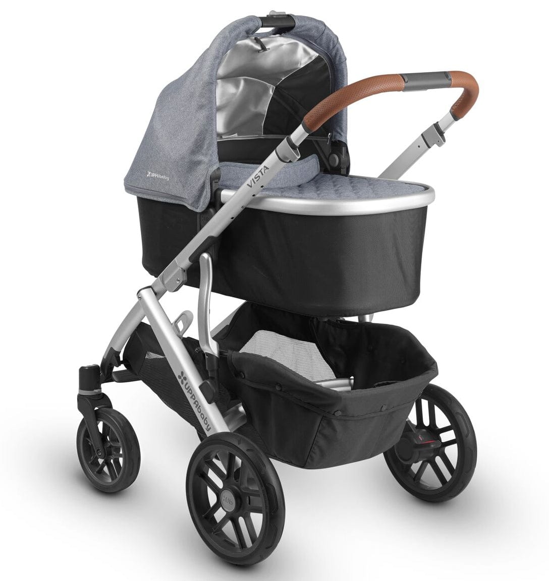 UPPAbaby 2018 / 2019 Vista Stroller - Gregory (Blue Melange/Silver/Saddle Leather)
