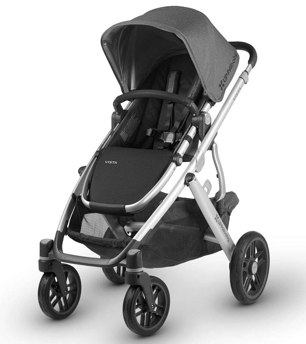 UPPAbaby 2018 / 2019 Vista Stroller - Jordan (Charcoal Melange/Silver/Black Leather)
