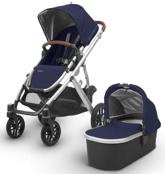 UPPAbaby 2018 Vista Stroller - Taylor (Indigo/Silver/Saddle Leather) - 0318-VIS-US-TAY
