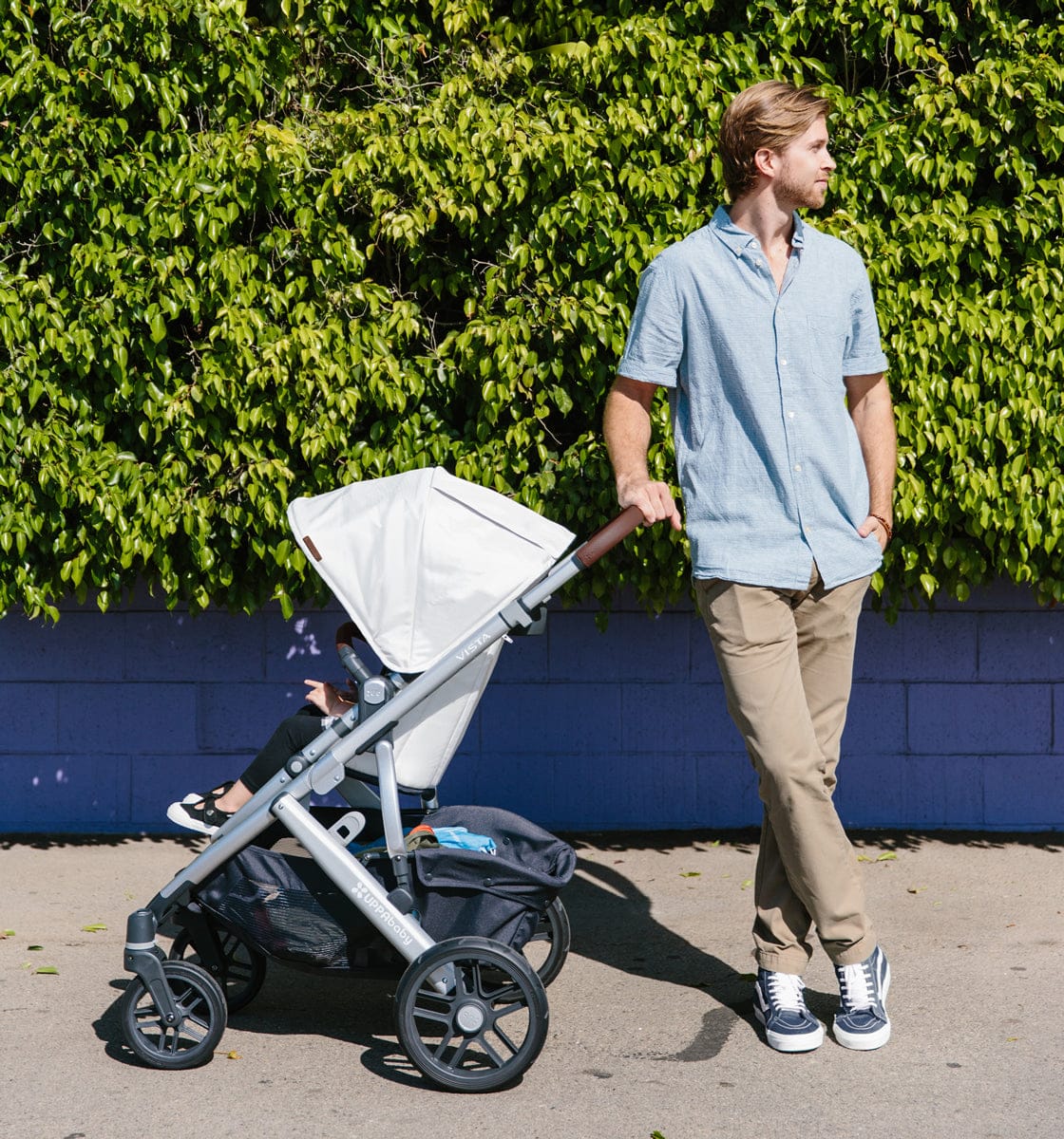 UPPAbaby 2019 VISTA Stroller - Bryce (White Marl/Silver/Chestnut Leather)