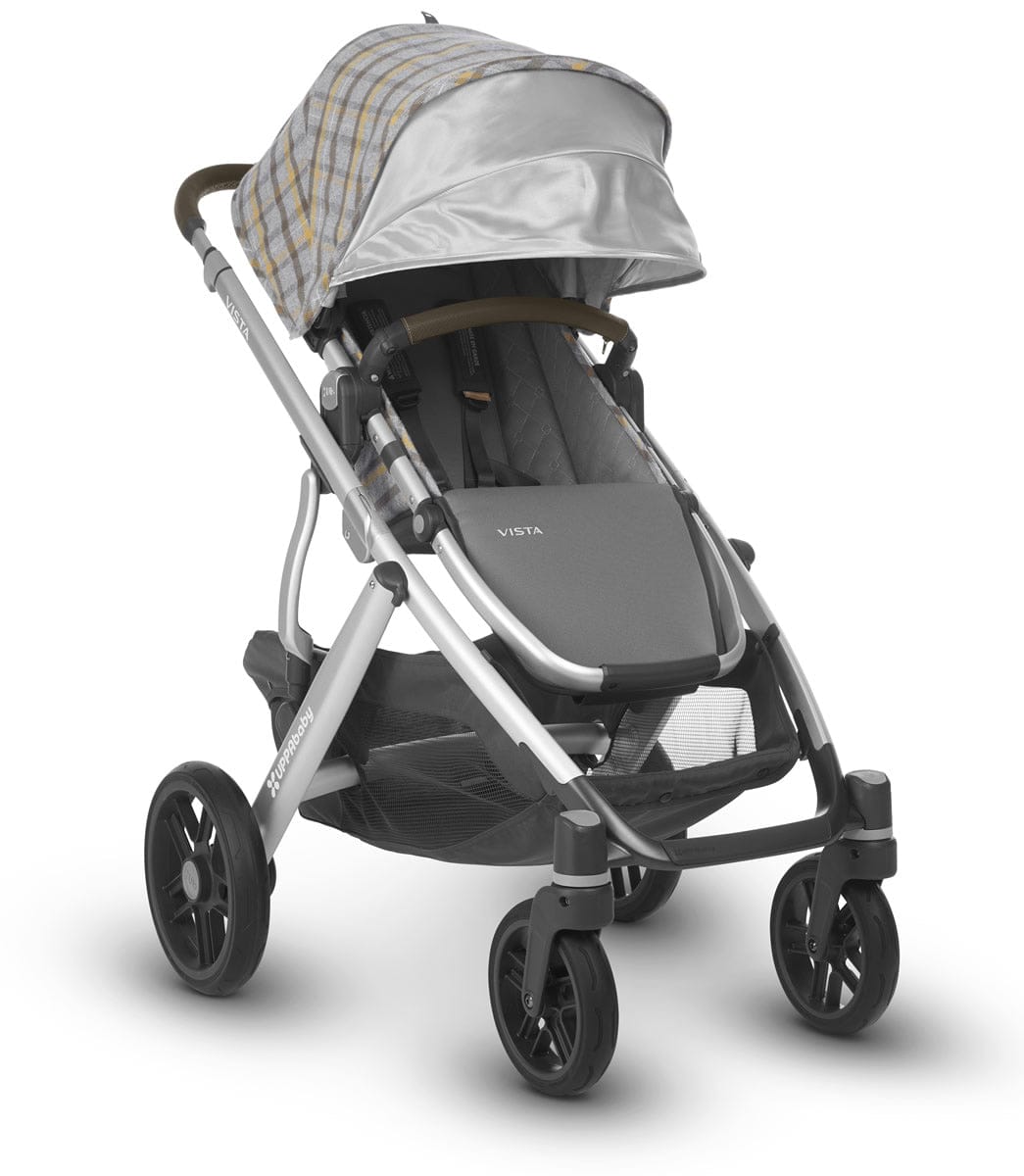 UPPAbaby 2019 VISTA Stroller - Spenser (Grey & Yellow Tartan/Silver/Moss Leather)