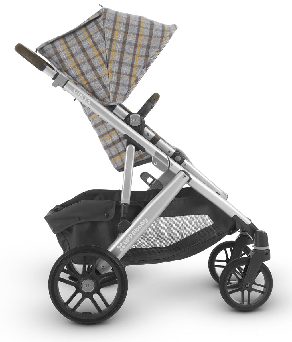 UPPAbaby 2019 VISTA Stroller - Spenser (Grey & Yellow Tartan/Silver/Moss Leather)