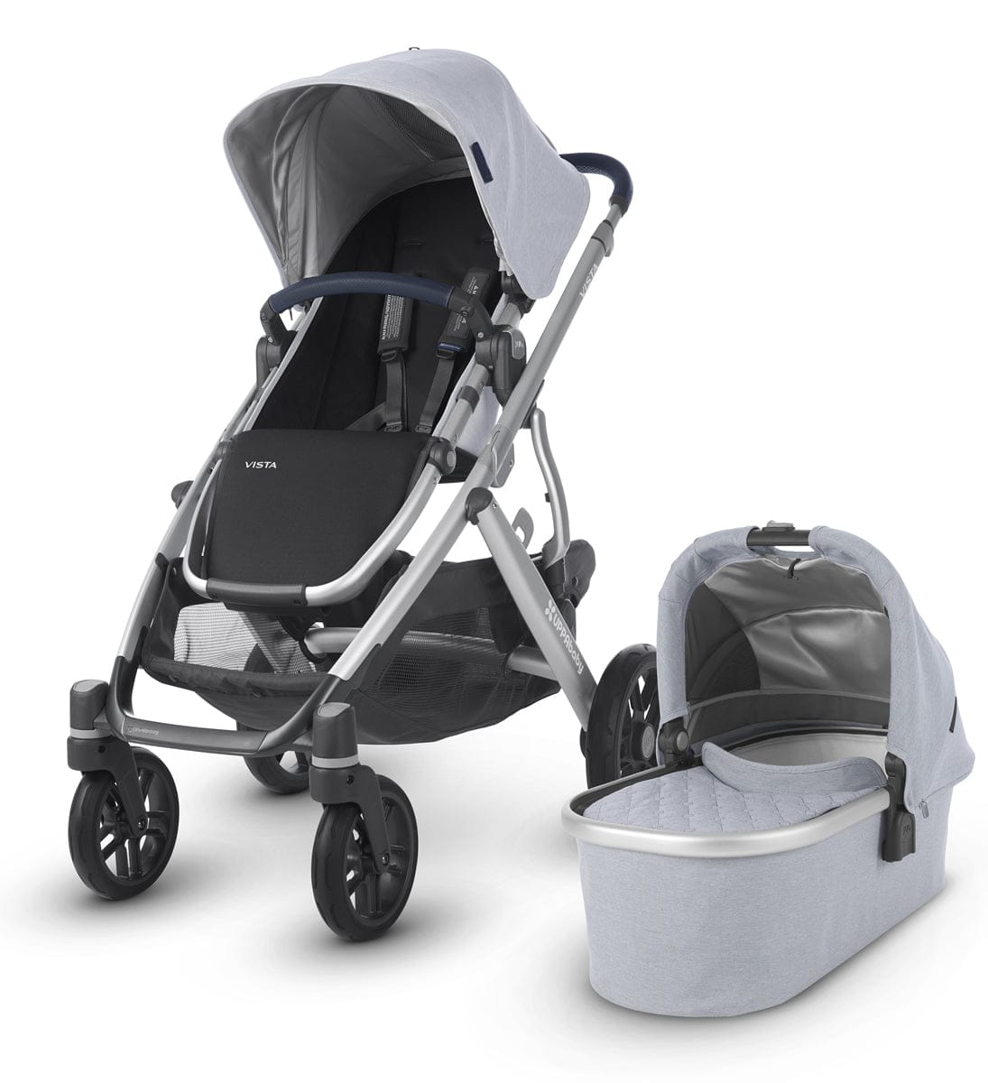 UPPAbaby 2019 VISTA Stroller - William (Chambray Oxford/Silver/Navy Leather)
