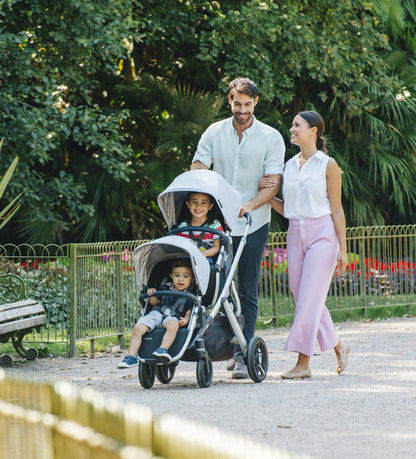 UPPAbaby 2019 VISTA Stroller - William (Chambray Oxford/Silver/Navy Leather)