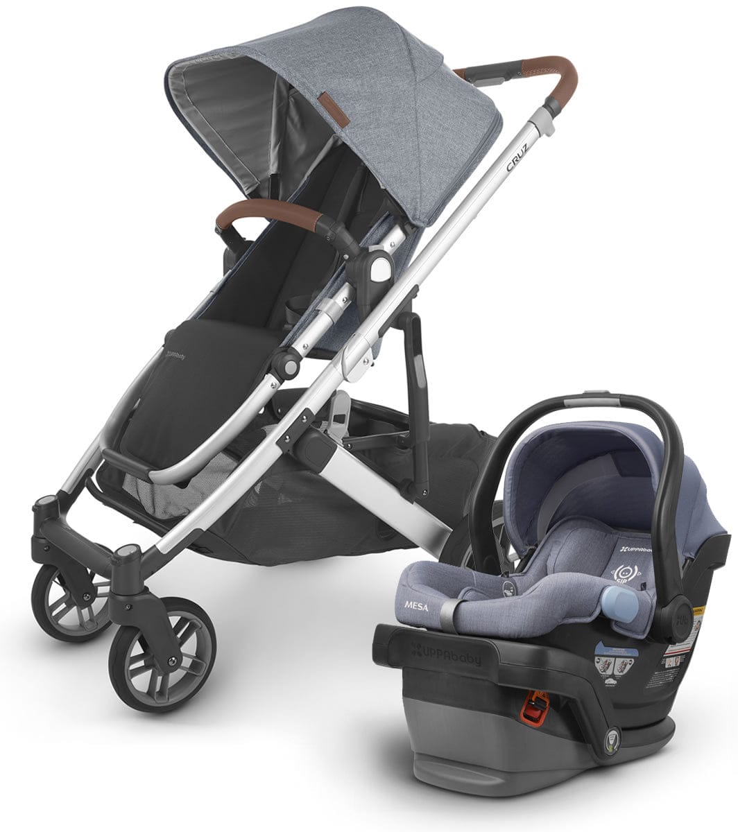 UPPAbaby Cruz V2 + Mesa Travel System Bundle - Gregory / Henry (Blue Melange / Blue Marl)