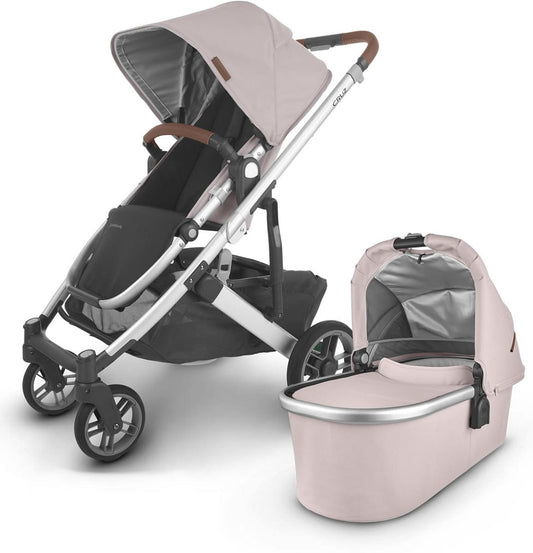 UPPAbaby Cruz V2 Stroller + Bassinet - Alice (Dusty Pink/Silver/Saddle Leather) - 0420-CRZ-BAS-ALC