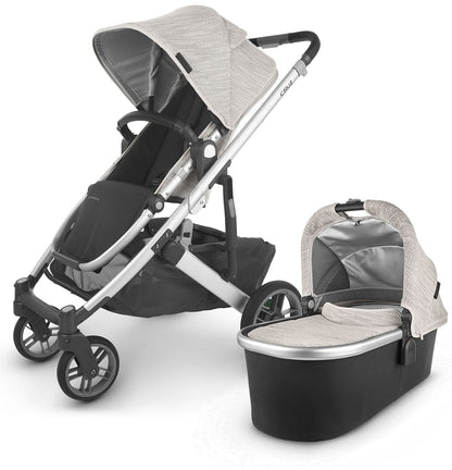 UPPAbaby Cruz V2 Stroller + Bassinet - Sierra (Dune Knit/Silver/Black Leather)