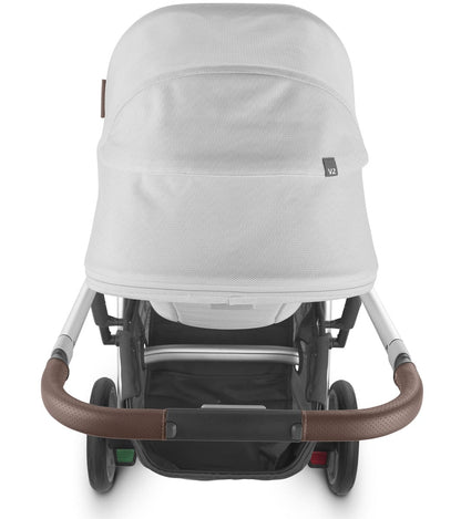 UPPAbaby Cruz V2 Stroller + Bassinet - Bryce (White Marl/Silver/Chestnut Leather)