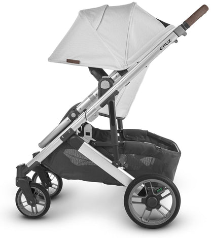 UPPAbaby Cruz V2 Stroller + Bassinet - Bryce (White Marl/Silver/Chestnut Leather)