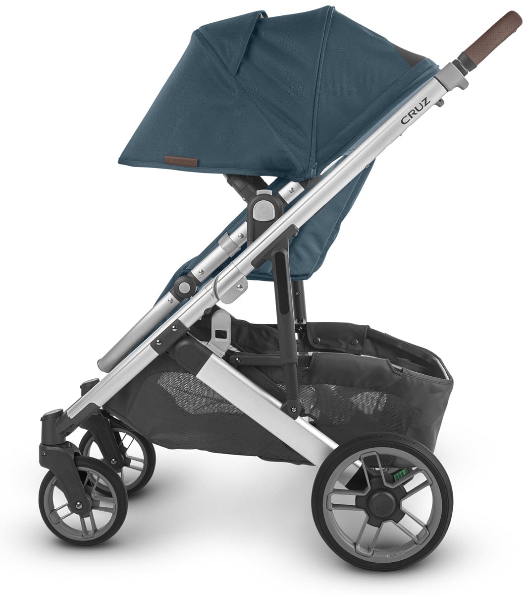 UPPAbaby Cruz V2 Stroller - Finn (Deep Sea/Silver/Chestnut Leather)