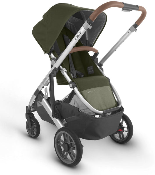 UPPAbaby Cruz V2 Stroller + Bassinet - Hazel (Olive/Silver/Saddle Leather)