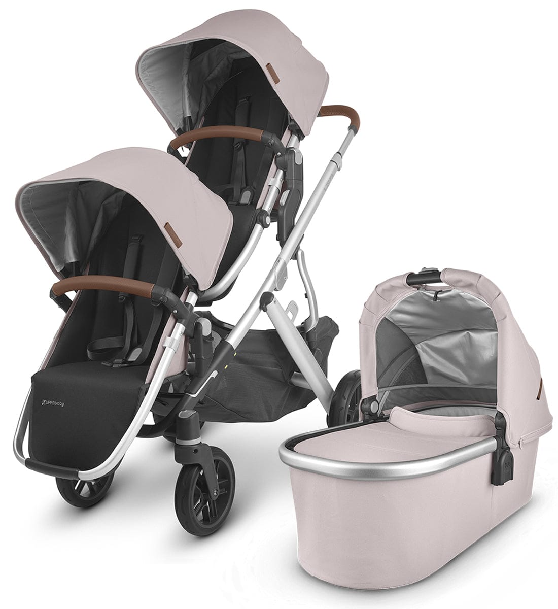 UPPAbaby VISTA V2 Double Stroller Bundle - Alice (Dusty Pink/Silver/Saddle Leather)