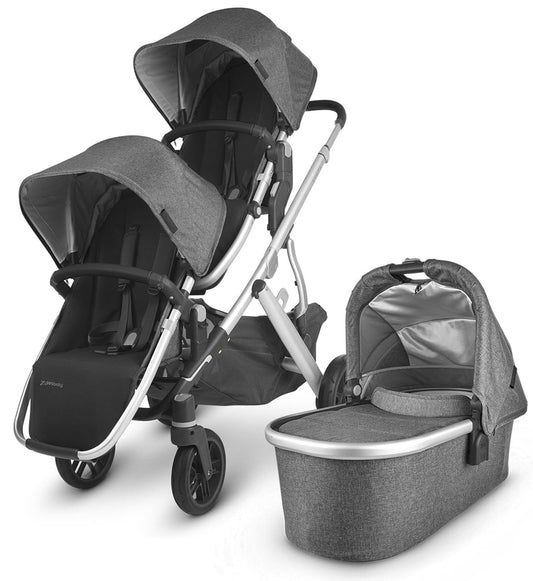 UPPAbaby VISTA V2 Double Stroller Bundle - Jordan (Charcoal Melange)