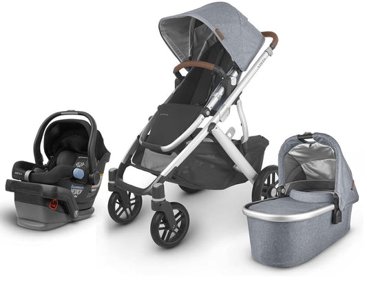 UPPAbaby VISTA V2 + MESA Travel System Bundle - Gregory (Blue Melange/Silver/Saddle Leather)