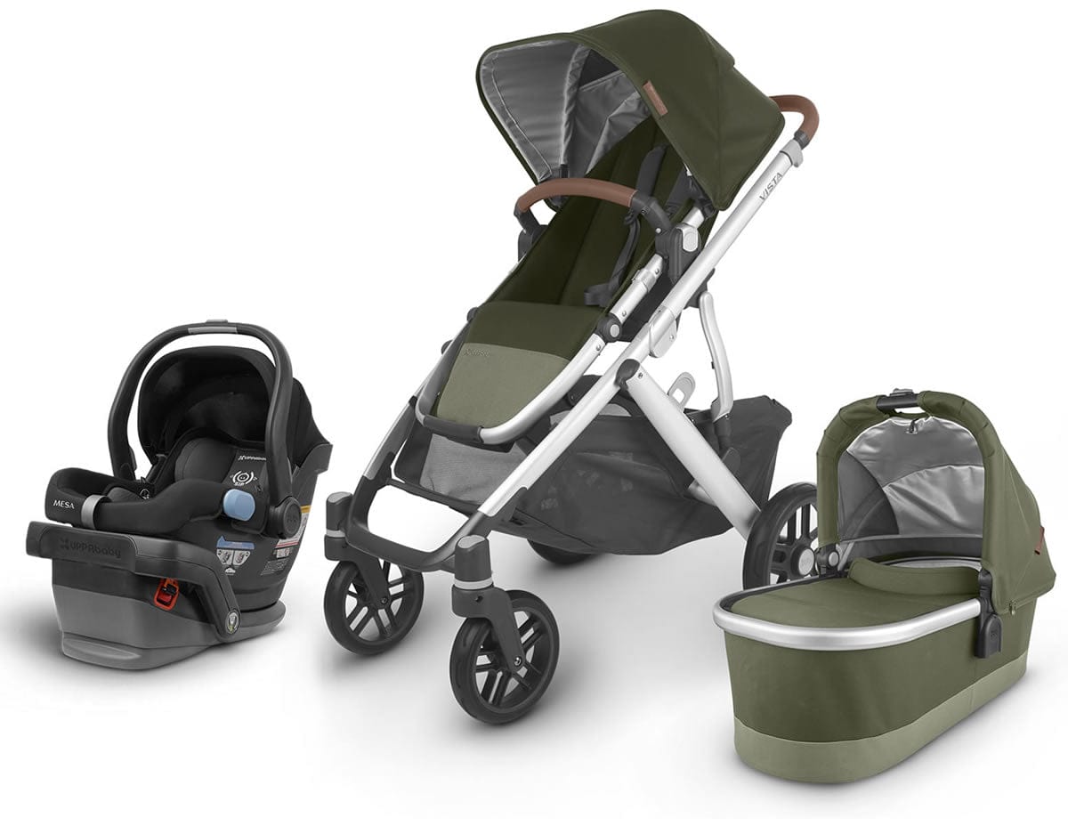 UPPAbaby VISTA V2 + MESA Travel System Bundle - Hazel (Olive/Silver/Saddle Leather)