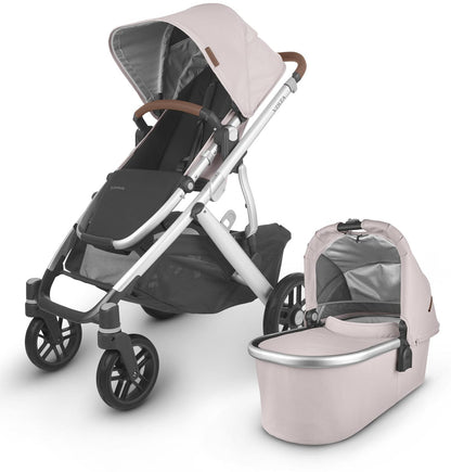 UPPAbaby Vista V2 Single-to-Double Stroller - Alice (Dusty Pink/Silver/Saddle Leather)