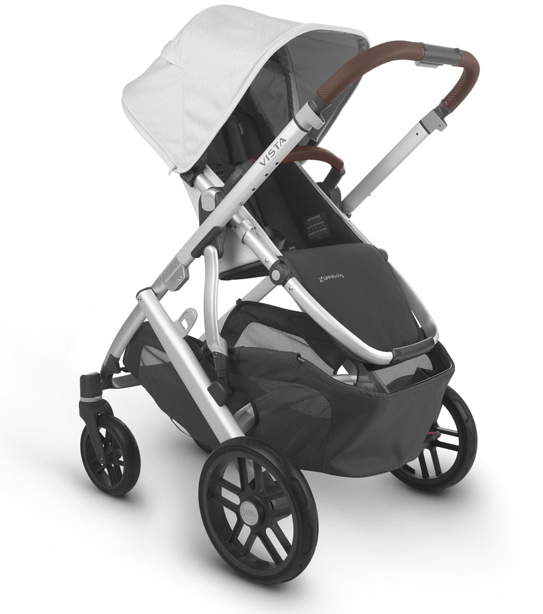 UPPAbaby Vista V2 Single-to-Double Stroller - Bryce (White Marl/Silver/Chestnut Leather)