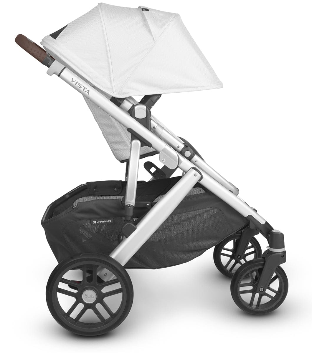 UPPAbaby Vista V2 Single-to-Double Stroller - Bryce (White Marl/Silver/Chestnut Leather)