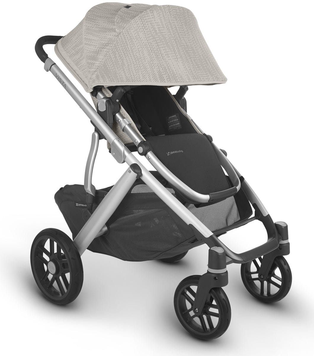 UPPAbaby Vista V2 Single-to-Double Stroller - Sierra (Dune Knit/Silver/Black Leather)