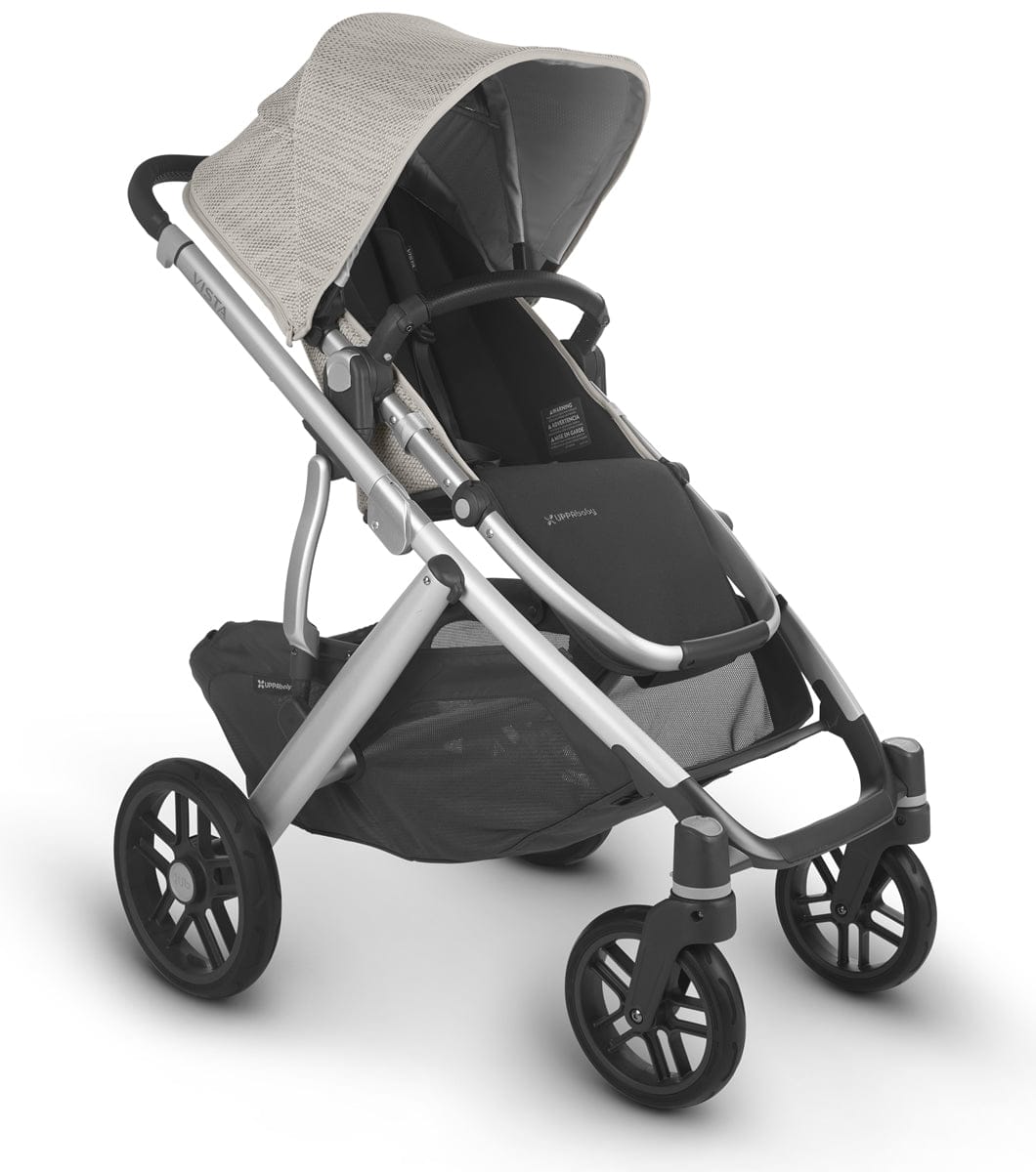 UPPAbaby Vista V2 Single-to-Double Stroller - Sierra (Dune Knit/Silver/Black Leather)