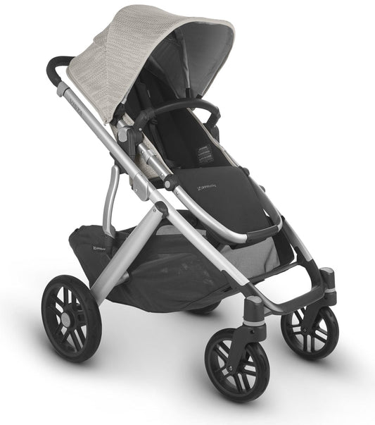 UPPAbaby Vista V2 Single-to-Double Stroller - Sierra (Dune Knit/Silver/Black Leather)